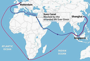 Cargo Carriage Around Africa Becomes Cheaper Than Through the Suez Canal