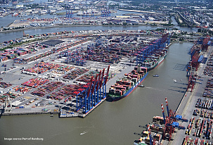 The largest ports in Europe reduced container turnover, except for Hamburg